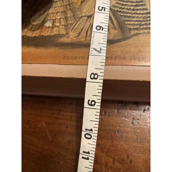 Vintage 1920’s Jewelry Box Wood Godey’s Fashion Label Opens To Vanity Mirror - Picture 11 of 11